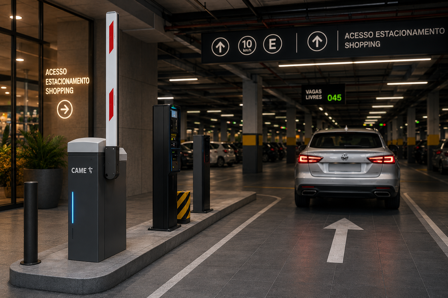 sistema de estacionamento em shopping